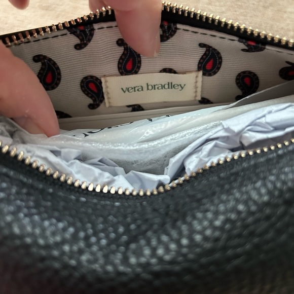 NWT Vera Bradley Leather Roxbury Crescent Crossbody Handbag Moonless Night - Picture 7 of 8